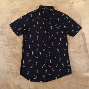 Navy blue Short sleeve button down